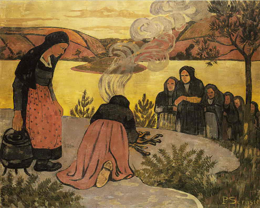Les sorcières et l' Incantation ou Le Bois sacré ou Mammenn 1893(le lac d'Huelgoat en arrière 