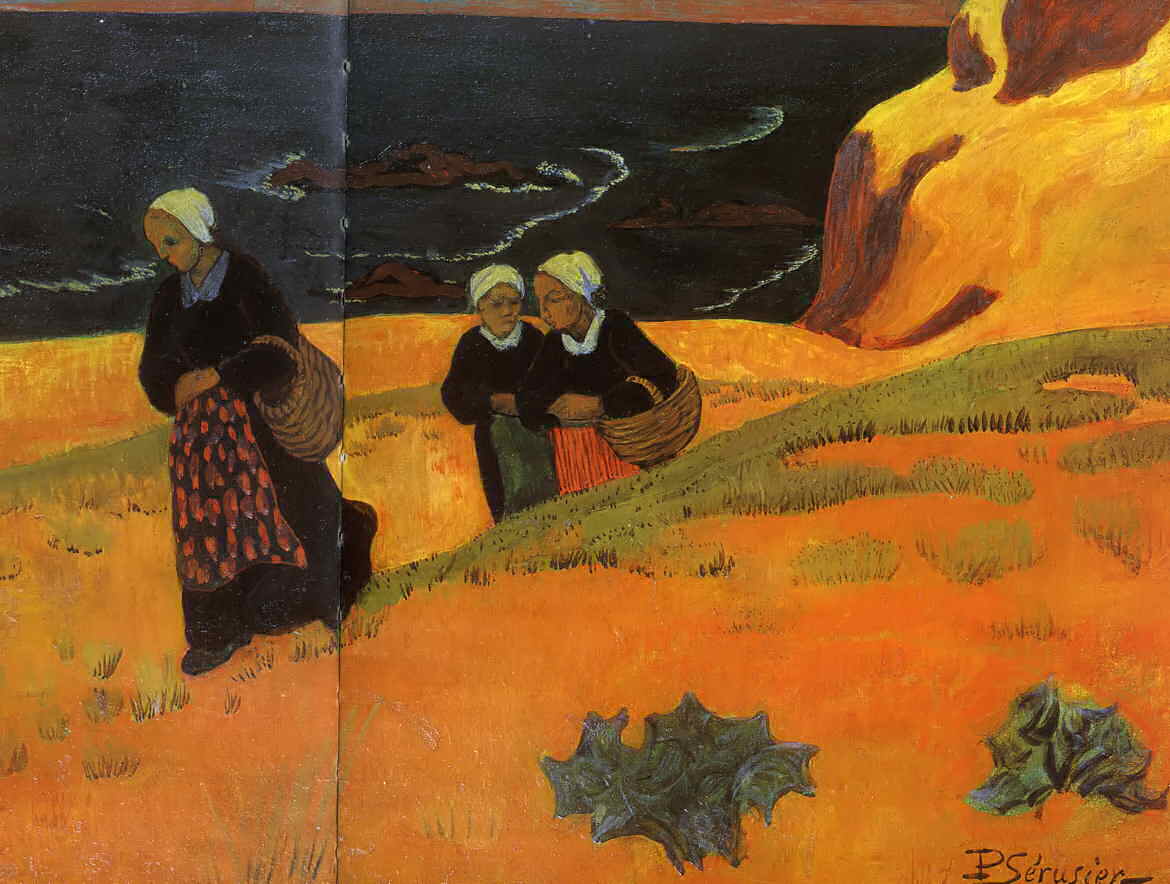 Bretonnes au bord de la mer (1892)  leurs coiffes sont d'Huelgoat. 